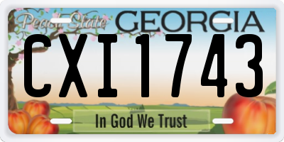 GA license plate CXI1743