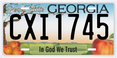 GA license plate CXI1745