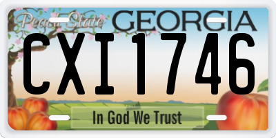 GA license plate CXI1746