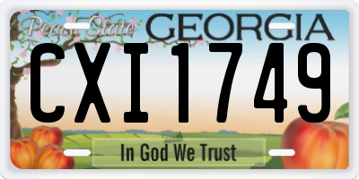 GA license plate CXI1749