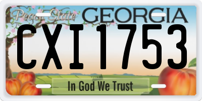 GA license plate CXI1753