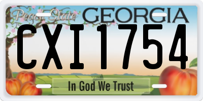 GA license plate CXI1754