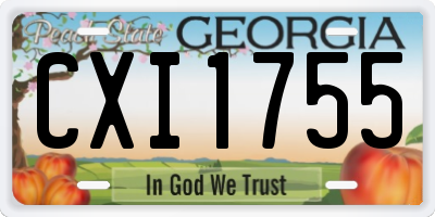 GA license plate CXI1755