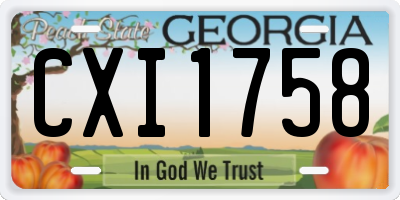 GA license plate CXI1758