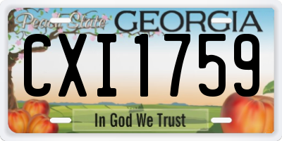 GA license plate CXI1759
