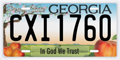 GA license plate CXI1760