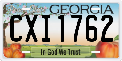 GA license plate CXI1762