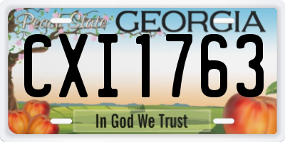 GA license plate CXI1763