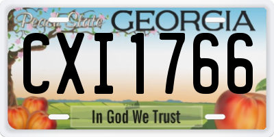GA license plate CXI1766