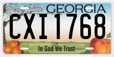 GA license plate CXI1768