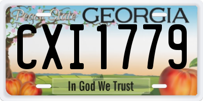 GA license plate CXI1779