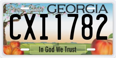 GA license plate CXI1782