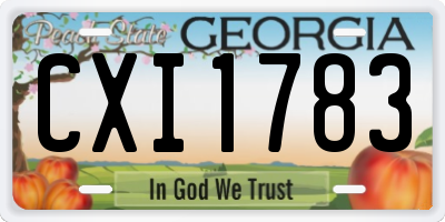 GA license plate CXI1783
