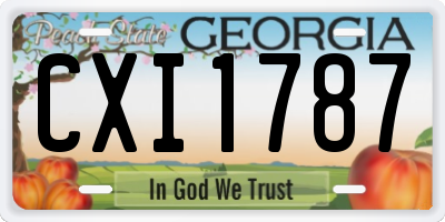 GA license plate CXI1787