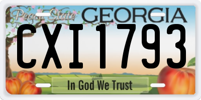 GA license plate CXI1793