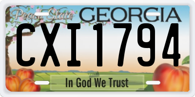 GA license plate CXI1794