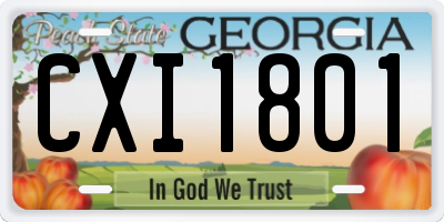 GA license plate CXI1801