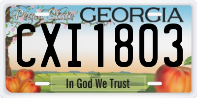 GA license plate CXI1803