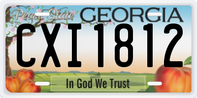 GA license plate CXI1812