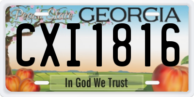 GA license plate CXI1816
