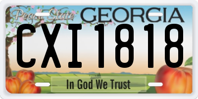 GA license plate CXI1818
