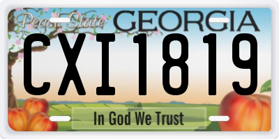 GA license plate CXI1819