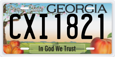 GA license plate CXI1821
