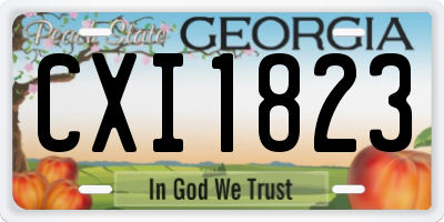GA license plate CXI1823