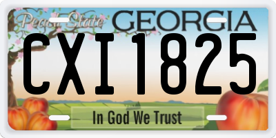 GA license plate CXI1825