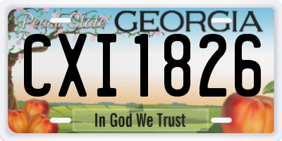 GA license plate CXI1826