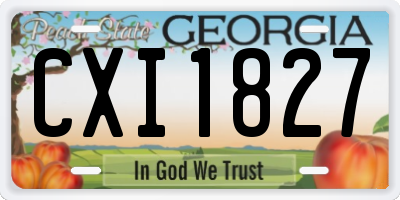 GA license plate CXI1827