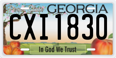 GA license plate CXI1830