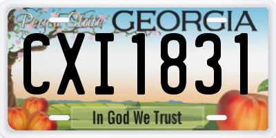 GA license plate CXI1831