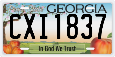 GA license plate CXI1837