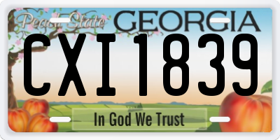 GA license plate CXI1839