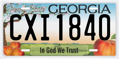 GA license plate CXI1840