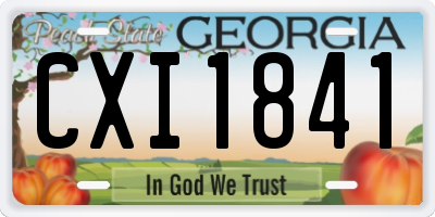 GA license plate CXI1841