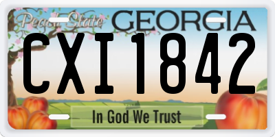 GA license plate CXI1842