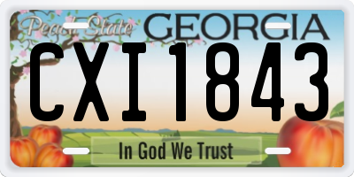 GA license plate CXI1843
