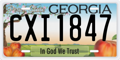 GA license plate CXI1847