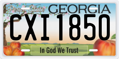 GA license plate CXI1850