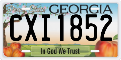 GA license plate CXI1852