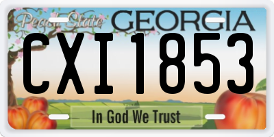 GA license plate CXI1853