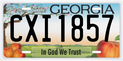 GA license plate CXI1857