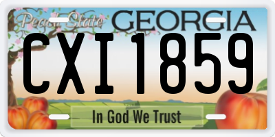 GA license plate CXI1859