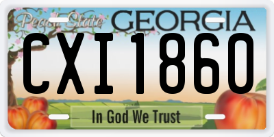 GA license plate CXI1860