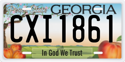 GA license plate CXI1861
