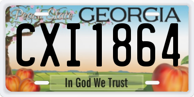 GA license plate CXI1864