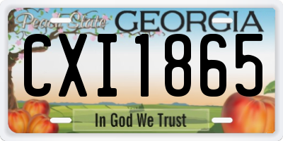 GA license plate CXI1865