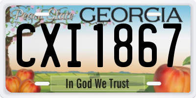 GA license plate CXI1867